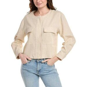 Vince Camuto | NWT | Women's Linen-blend Cropped jacket | Cream | Size Small